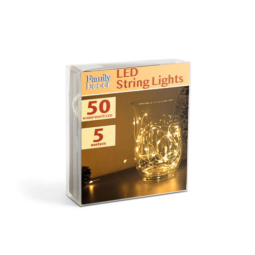 58041A • Vianočná LED sveteľná reťaz - 5 m - 50 LED - teplá biela - 3 x AA