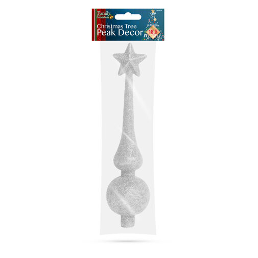 58062B • Ozdoba na špic vianočného stromu - 18,5 cm - strieborná
