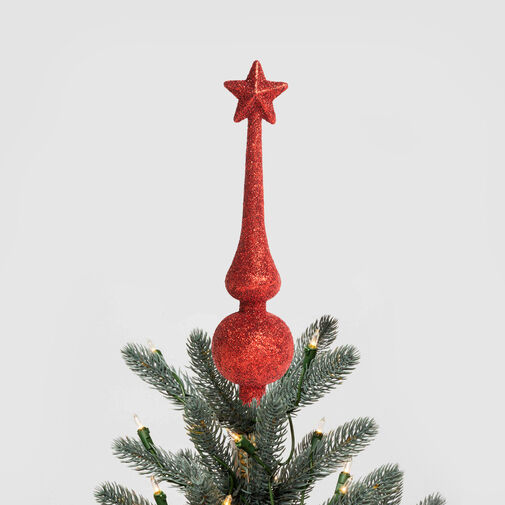 58062C • Ozdoba na špic vianočného stromu - 18,5 cm - červená