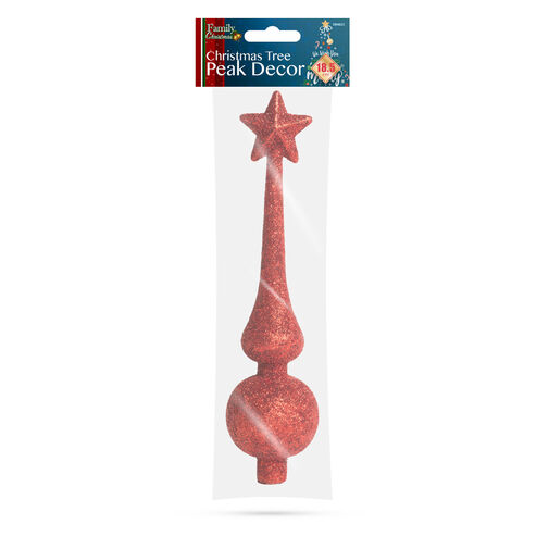 58062C • Ozdoba na špic vianočného stromu - 18,5 cm - červená