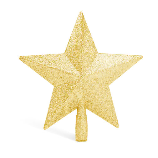 58065A • Ozdoba na špic vianočného stromu - v tvare hviezdy  - 20 x 19 cm - zlatá