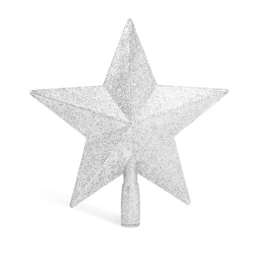 58065B • Ozdoba na vianočný strom - v tvare hviezdy - 20 x 19 cm - strieborná