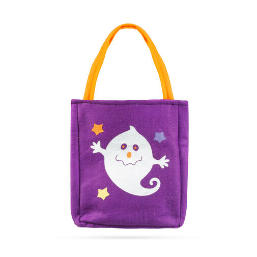 58077D • Halloweenska darčeková taška - textilná, duch  18 x 22 cm