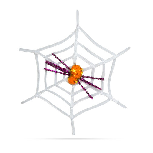 58101 • Pavučina s pavúkom - halloweenska dekorácia - biela