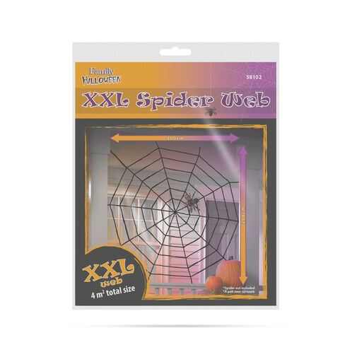 58102 • Plyšová pavučina - halloweenska dekorácia - 200 cm - čierna