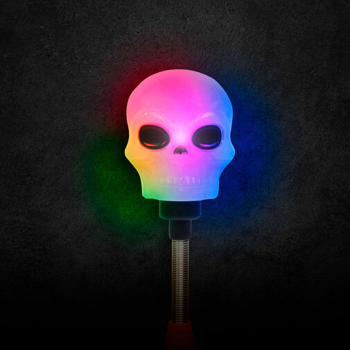 58112C • Halloweenska LED lampa - lebka na pružine - na batérie
