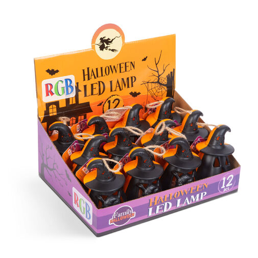 58116 • Halloweenska LED lampa - zavesiteľná - oranžová / čierna - na batérie