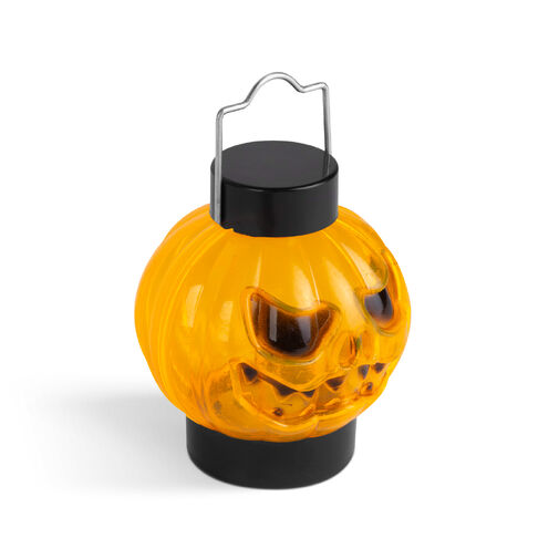 58116B • Halloweenska RGB LED lampa - zavesiteľná tekvica - oranžová / čierna - na batérie