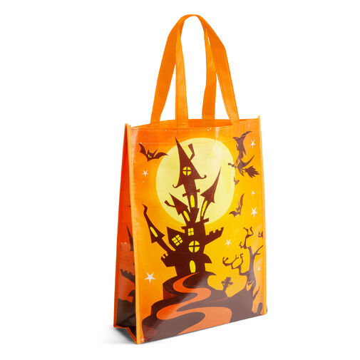 58184 • Halloweenska darčeková taška - oranžová / fialová - 30 x 40 x 10 cm