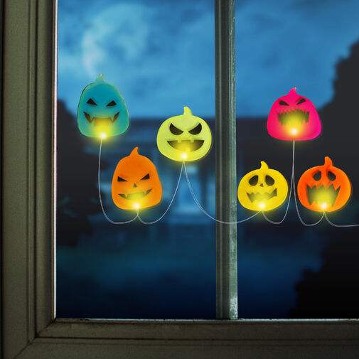 58186B • Halloweenska LED dekorácia do okna - gél - tekvica - 85 cm