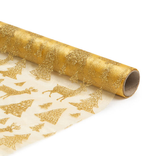 58200A • Vianočný behúň na stôl -  zlatý - 180 x 28 cm