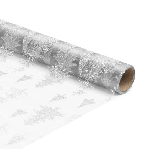 58200C • Vianočný behúň na stôl - biely / biely - 180 x 28 cm