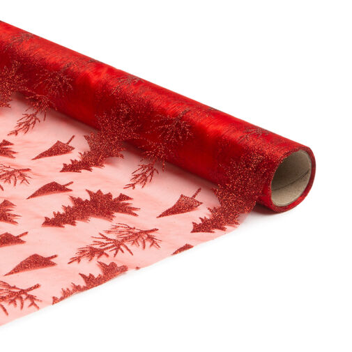 58200E • Vianočný behúň na stôl - červený / červený - 180 x 28 cm