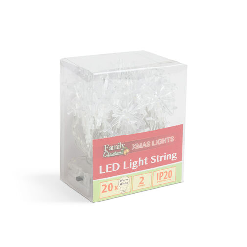58214 • LED svetelná reťaz - ľadové krištále - 2,3 m - 20 LED - teplá biela - 2 x AA