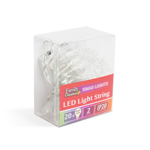 58215 • LED sveteľná reťaz - ľadový krištál - 2,3 m - 20 LED - multicolor - 3 x AA