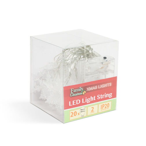 58217 • LED svetelná reťaz - ľadové krištále - 2,3 m - 20 LED - teplá biela - 3 x AA
