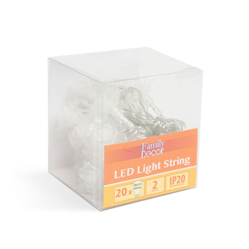 58218A • LED svetelná reťaz - kvet - 2,3 m - 20 LED - teplá biela - 3 x AA