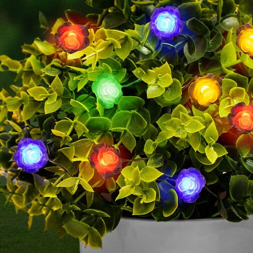 58218B • LED solárna reťaz - kvety - 2,3 m - 20 LED - farebná