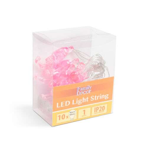58219 • LED svetelná reťaz - flamingo - 1,1 m - 10 LED - teplá biela - 3 x AA
