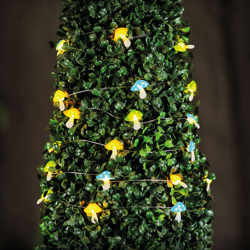 58220C • Solárna LED svetelná reťaz – huby – 2,4 m – 25 LED – teplá biela