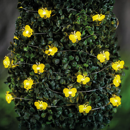 58220D • Solárna LED svetelná reťaz – včielka – 2,4 m – 25 LED – teplá biela