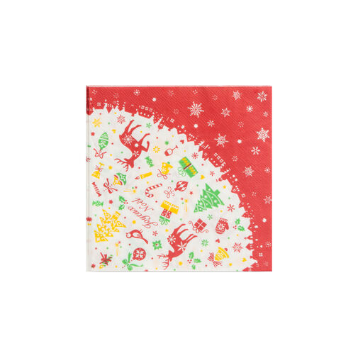58224A • Vianočná papierová sada na prestieranie - 12 tanierov, 6 pohárov, 20 servítok