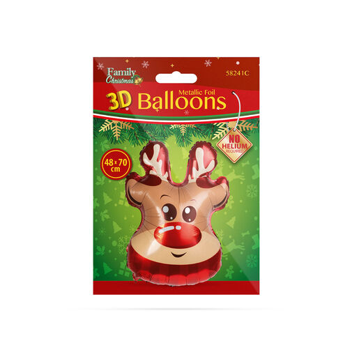 58241C • Vianočný balón - hliníková fólia - sob - 70 x 48 cm