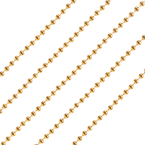 58244A • Dekoračná reťaz z perál - zlatá farba - 2 m