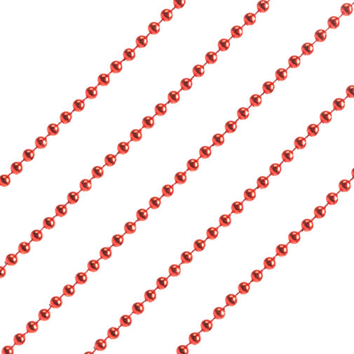 58244C • Dekoračná reťaz z perál - červená farba - 2 m