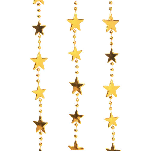 58245A • Dekoračná reťaz - zlaté hviezdy - 2,2 cm x 3 m