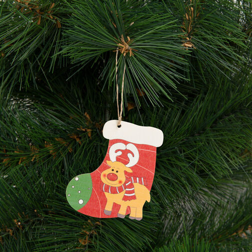 58247D • Ozdoba na vianočný strom -  mikulášska čižma - zavesitelná - 9 x 10 cm