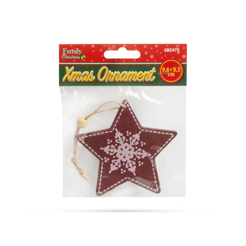 58247E • Ozdoba na vianočný strom - hviezda - zavesitelné - 9,6 x 9,3 cm