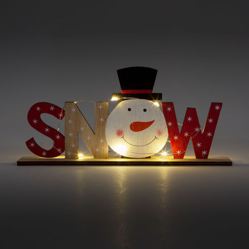 58249B • Vianočná LED ozdoba na policu - snehuliak - 24 x 4 x 11 cm