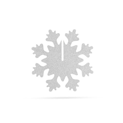 58252A • Vianočná dekorácia na stôl - snehová vločka  - strieborný - 7 x 7 cm - 5 ks / balenie