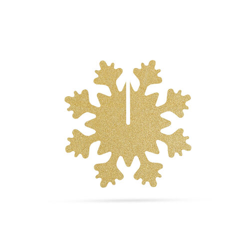 58252B • Vianočná dekorácia na stôl - snehová vločka - zlatá - 7 x 7 cm - 5 ks / balenie