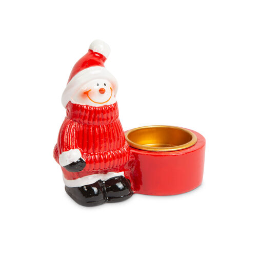 58259 • Vianočný držiak na čajové sviečky - snehuliak