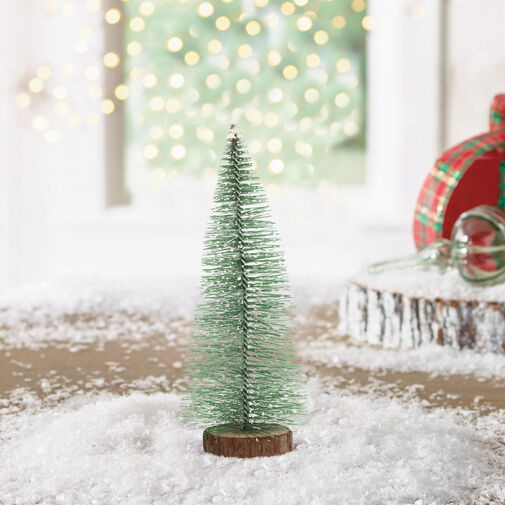 58269A • Mini dekoračný umelý vianočný strom - 15 cm - zasnežený, zelený