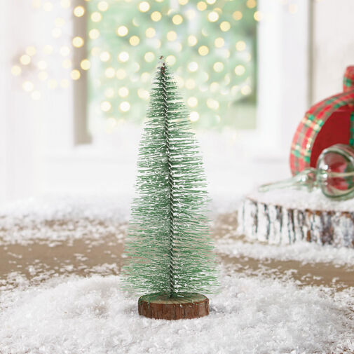 58269B • Mini dekoračný umelý vianočný strom - 25 cm - zasnežený, zelený