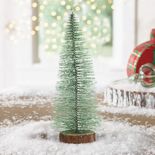 58269C • Mini dekoračný umelý vianočný strom - 30 cm - zasnežený, zelený