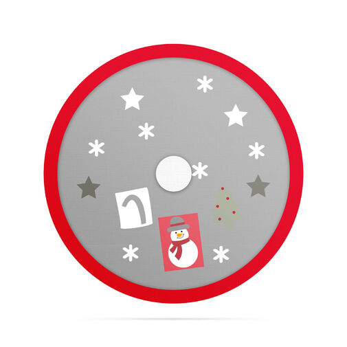 58277B • Obrus pod vianočný strom - 97 cm - polyester - červená / sivá