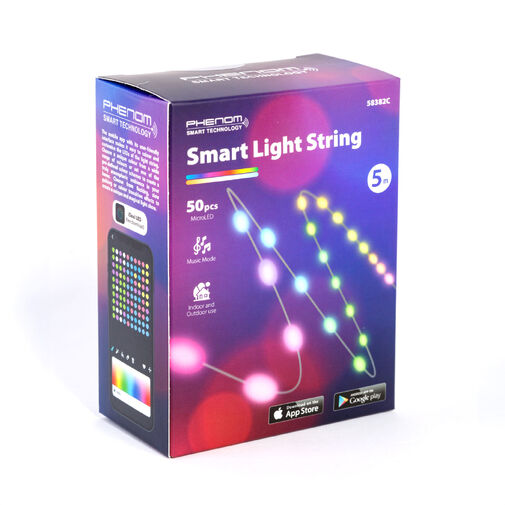 58382C • Smart sveteľná reťaz - USB - 50 ks RGBIC LED - 5 m - Bluetooth + režim hudby - IP65