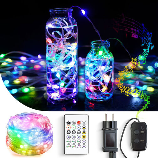 58386 • Smart sveteľná reťaz - 100-240V - 66 RGB LED - 10 m - Bluetooth