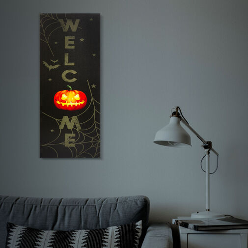 58402 • LED halloweensky obrázok - s vešiakom na stenu , 2 x AA, 30 x 70 cm