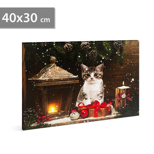 58451 • Vianočný LED obrázok - s vešiakom na stenu , 2 x AA, 40 x 30 cm