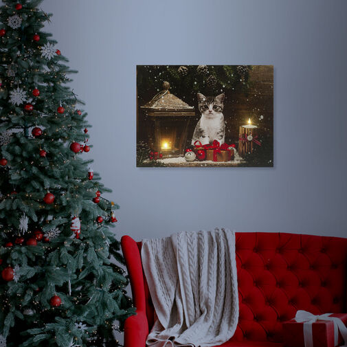 58451 • Vianočný LED obrázok - s vešiakom na stenu , 2 x AA, 40 x 30 cm