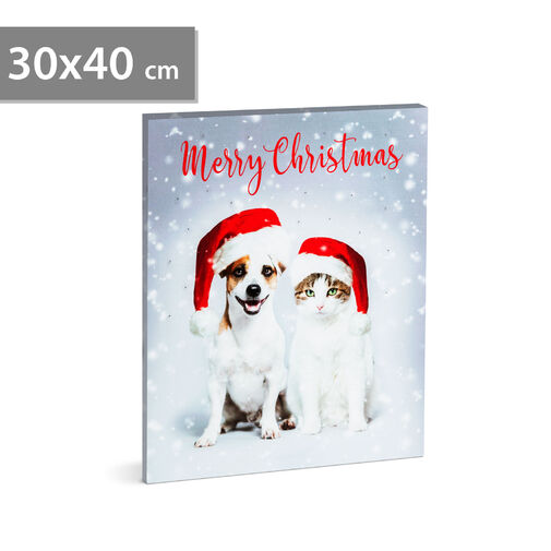 58452 • Vianočný LED obrázok - s vešiakom na stenu , 2 x AA, 30 x 40 cm