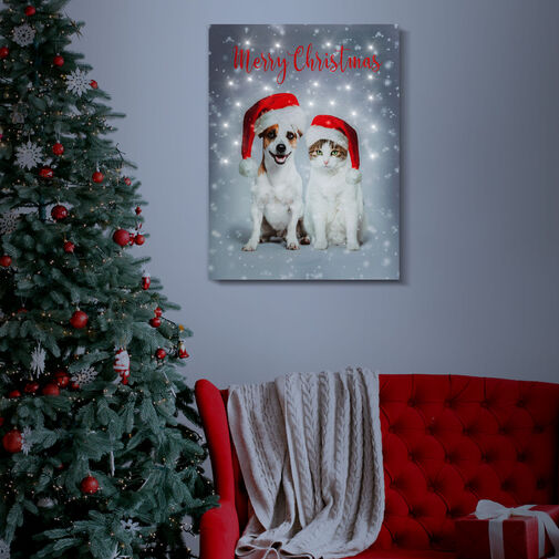 58452 • Vianočný LED obrázok - s vešiakom na stenu , 2 x AA, 30 x 40 cm