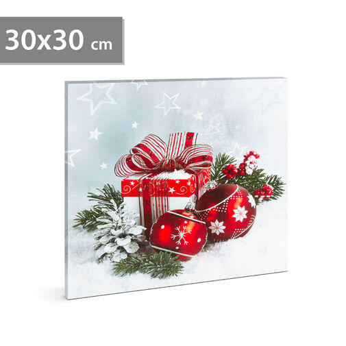 58454B • Vianočný LED obrázok - s vešiakom na stenu , 2 x AA, 30 x 30 cm