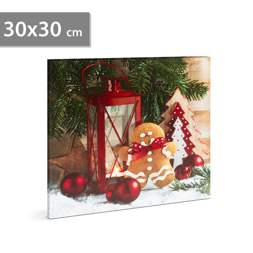 58454D • Vianočný LED obraz - s vešiakom na stenu ,2 x AA, 30 x 30 cm