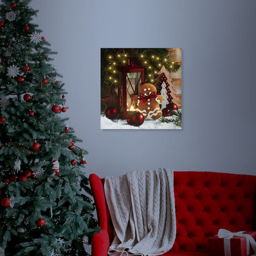 58454D • Vianočný LED obraz - s vešiakom na stenu ,2 x AA, 30 x 30 cm